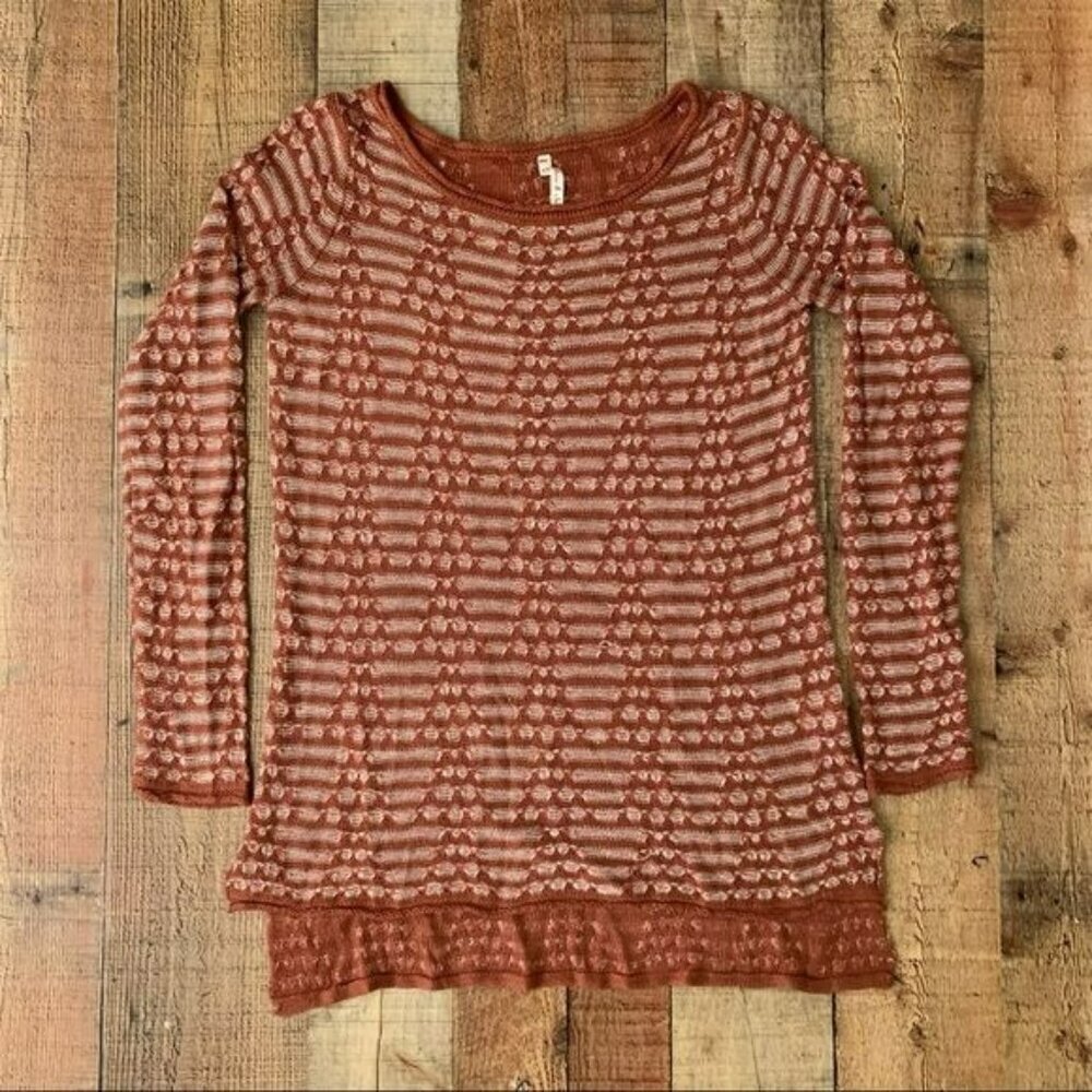 Willow and clay womens size x-small orange long sleeve knit tunic sweater